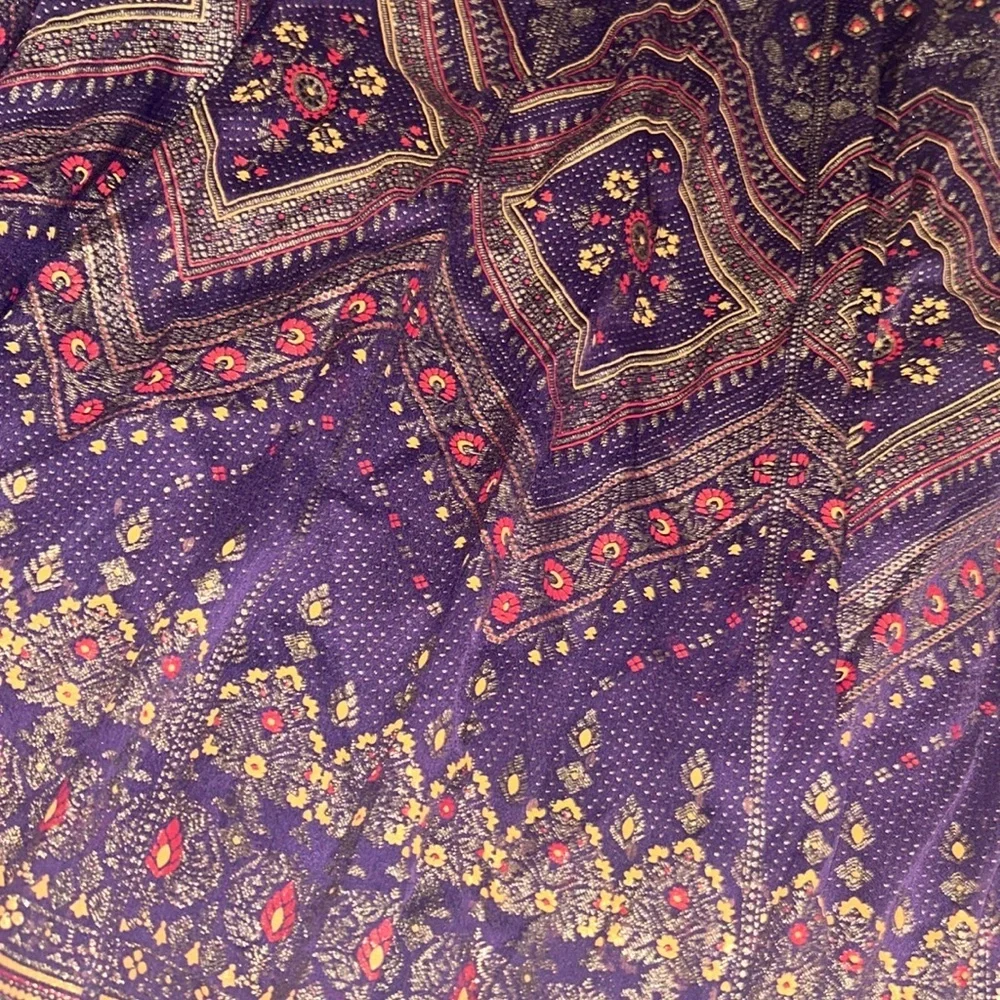 Soft Surroundings Kismet Purple and Gold Metallic Boho Maxi Skirt Size Small - Picture 5 of 9